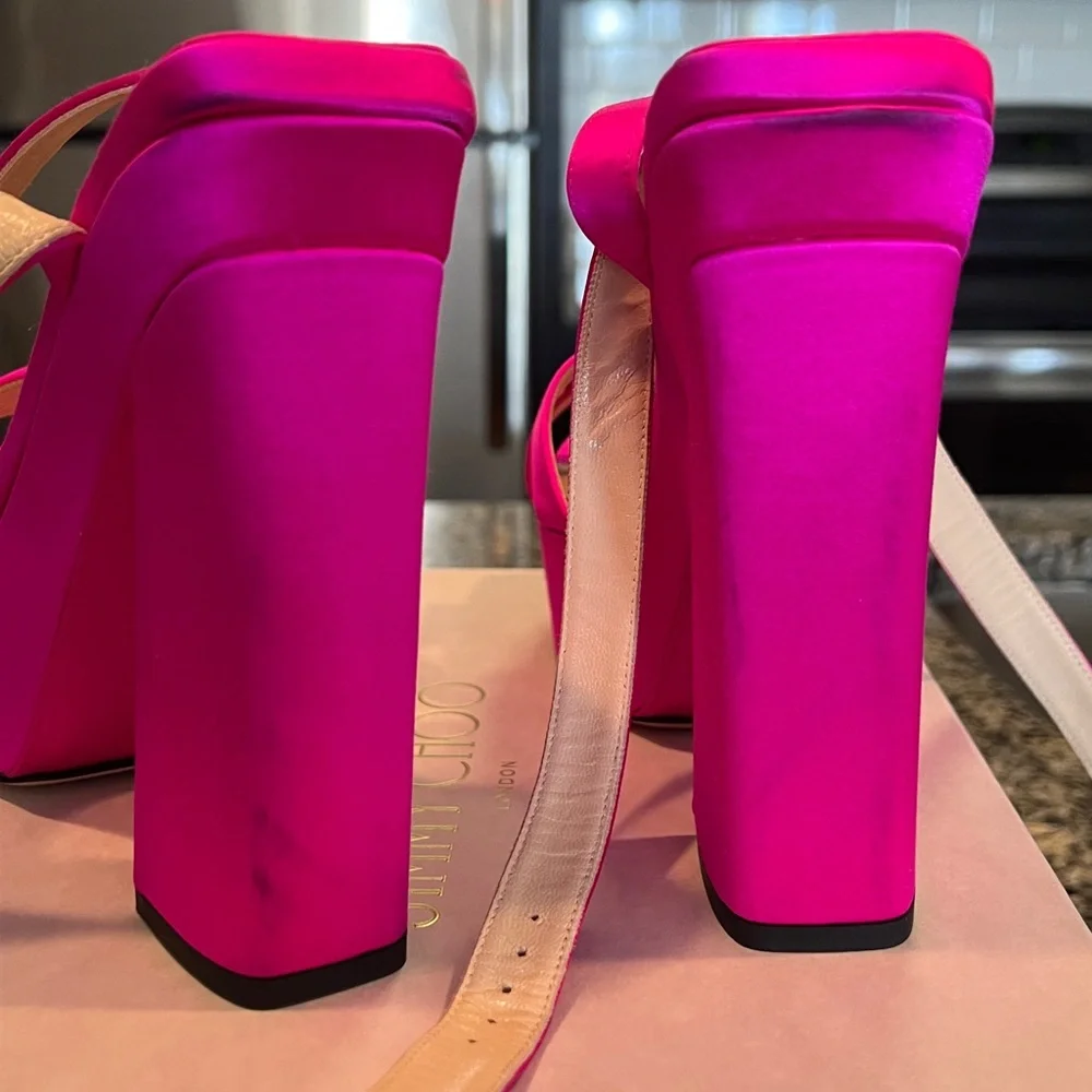 Jimmy Choo Fuchsia Platform Heels - Picture 9 of 9